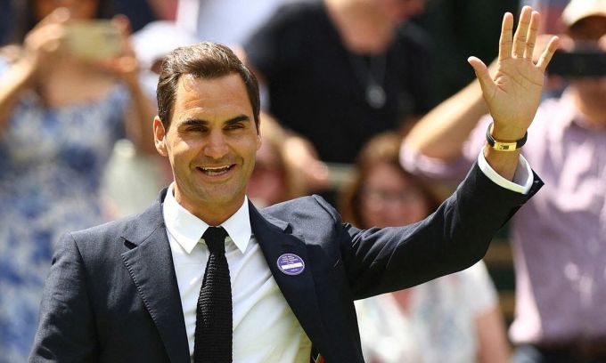 Federer tại Wimbledon 2021 ở Anh.  Ảnh: Reuters