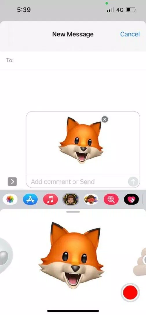 Gửi animoji format (Ảnh: Internet)