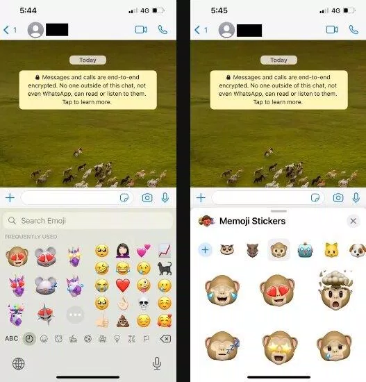 Gửi animoji nhãn dán trong các ứng dụng khác (Ảnh: Internet)