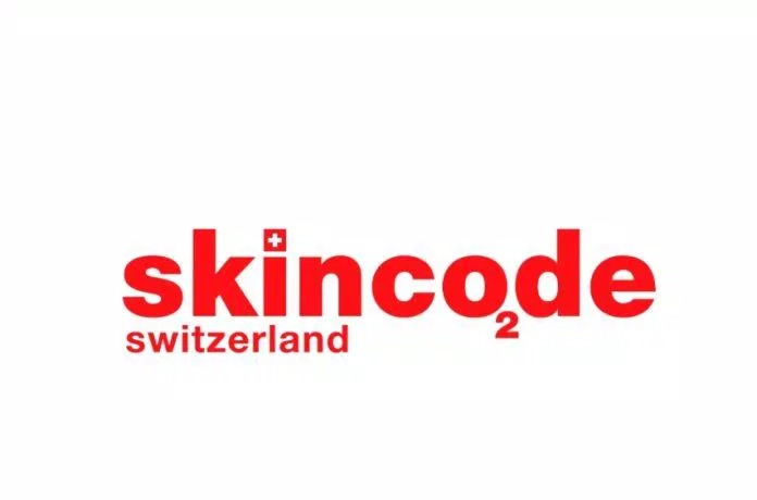 Logo Skincode lấy màu đỏ làm chủ đạo (Ảnh: Internet)