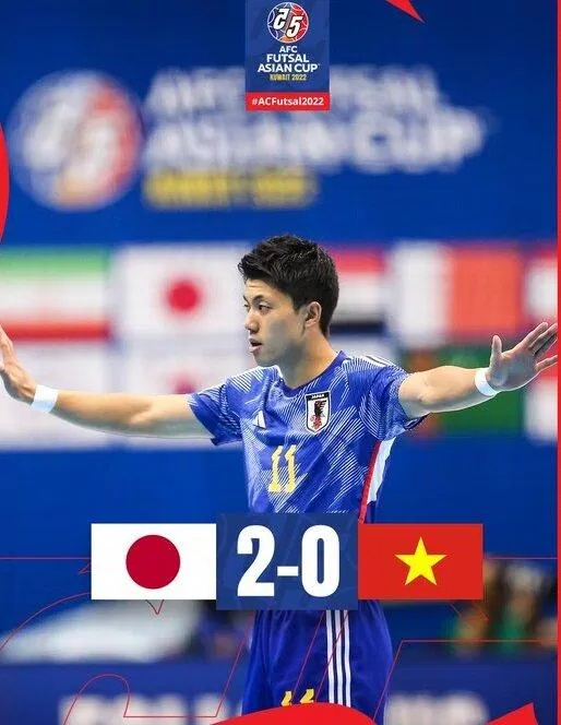 Kết thúc trận đấu Futsal Nhật Bản, các chiến binh sao vàng dù thua vẫn đi tiếp vào tứ kết (Ảnh: Internet)