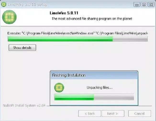 Phần mềm LimeWire từng phổ biến trên Windows máy tính (Ảnh: Internet)